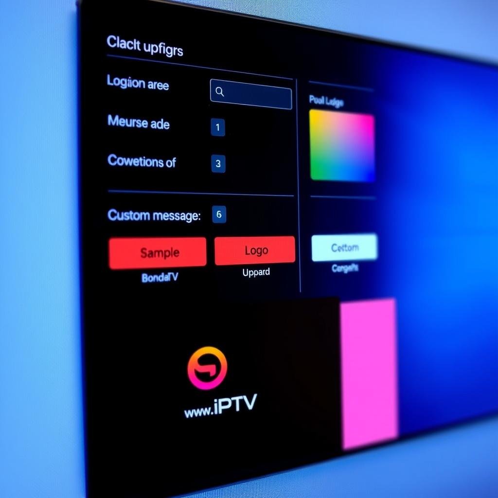 Exemple de personnalisation d'un panel IPTV avec logo et couleurs personnalisées Exemple de personnalisation d'un panel IPTV avec logo et couleurs personnalisées